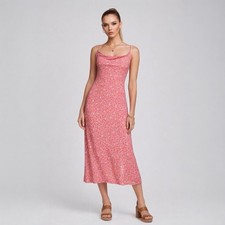 Vintage Y2K Gap Slip Dress XS Pink Floral Feminine Coquette Fairycore Midi