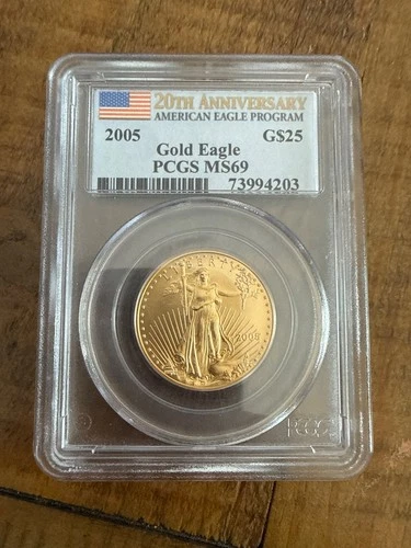2005 1/2 oz Gold Eagle MS-69 PCGS (20th Anniversary)