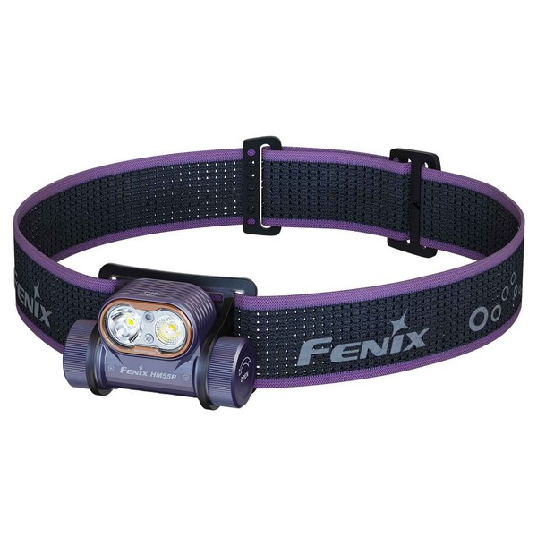 Fenix HM55R Purple - Led Stirnlampe Mit Spot- Flut- & Rotlicht,1200 Lm, USB-C-image