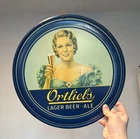 New ListingVintage Ortlieb's Lager Beer-Ale Round Metal Tin Beer Sign Breweriana Theme