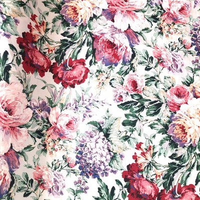 Atelier Original Floral Cabbage Rose Fabric 5 Yards 54'' Wide Cotton  1990
