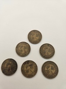 Old Hong Kong King George Coin Lot - 10 CENTS - 1948-1950 - 6 COINS