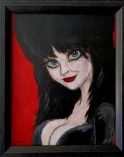 Original Elvira Painting Mistress Of The Dark Thayer Art OOAK Canvas Not A Print