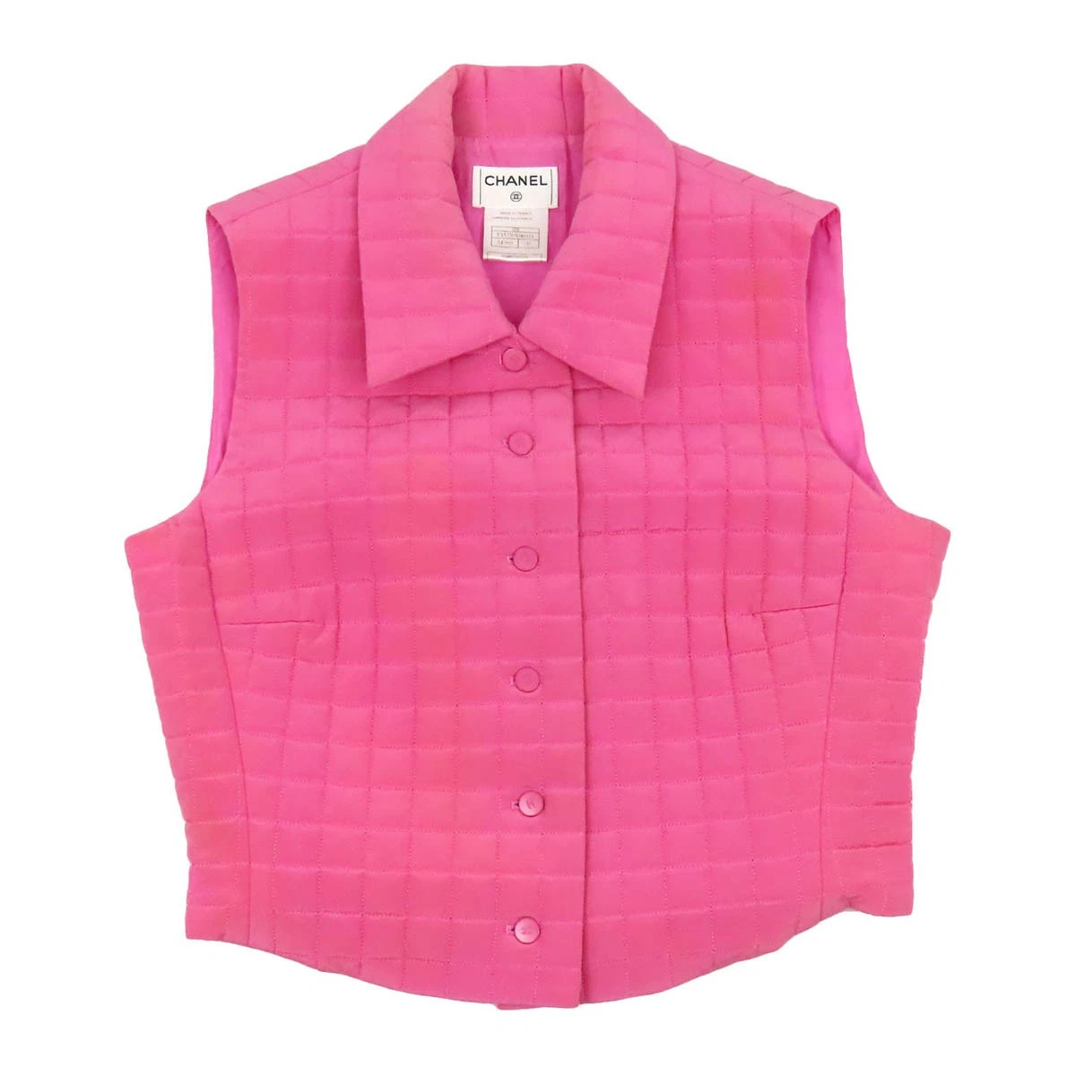 Chanel — CHANEL COCO Mark Chocolate Bar Quilted Vest Women pink 【A】