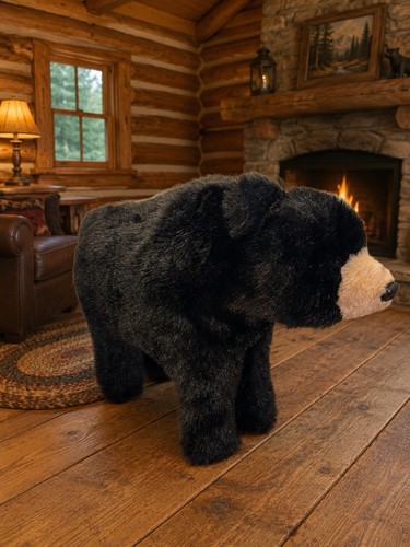 The Hen House Ditz Designs BLACK BEAR Stuffed 30" Foot Rest Foot Stool Ottoman!