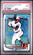 2025 BOWMAN MEGA BOX CHROME PROSPECTS #33 ARON ESTRADA PSA 9