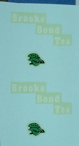 Set of 4 decals 'Brooke Bond Tea' and tea leaf 4 Matchbox Lesney 47a Trojan Van