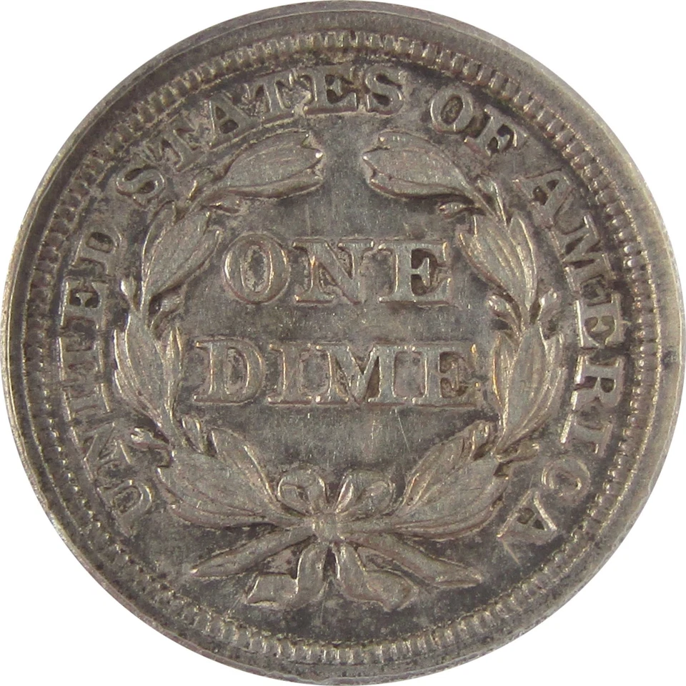 1853 Arrows Seated Liberty Dime AU 50 Details ANACS Silver SKU:I20150 - Image 4 of 4