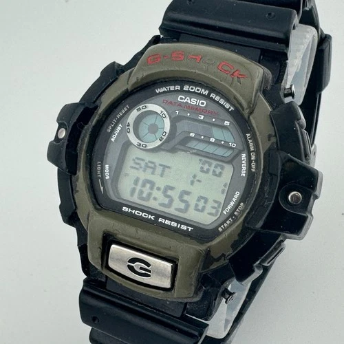 VTG Casio G-Shock Digital Watch G-2210 Men 200m Black Green Chrono New Battery