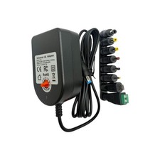 AC/DC Adjustable Power Supply Adapter 3V-12V 36W Universal Charger with 8 DC Tip