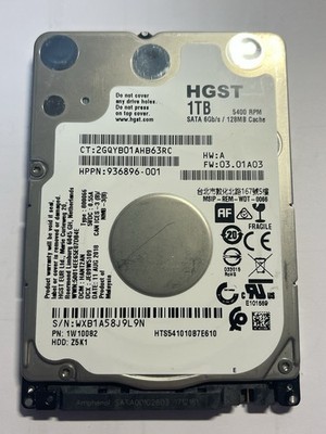 Festplatte HGST 1 TB HTS541010B7E610 128Mb Cache 5400Rpm Sata III 2,5'' Zoll