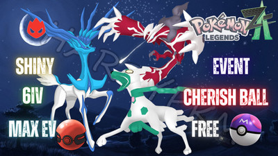  COMBO 3 SHINY ALPHA YVELTAL, XERNEAS, ZYGARDE MAX 6IV EV POKEMON LEGENDS ZA