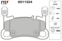 FTE Bremsbelagsatz Scheibenbremse 9011324 FüR Porsche Cayenne 9YA 9YB AWD 9YABB1