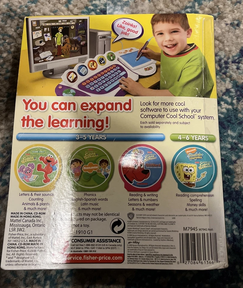 Fisher Price Computer Cool School SCOOBY DOO CD ROM 4 - 6 Years Reading Phonics - Image 2 of 2