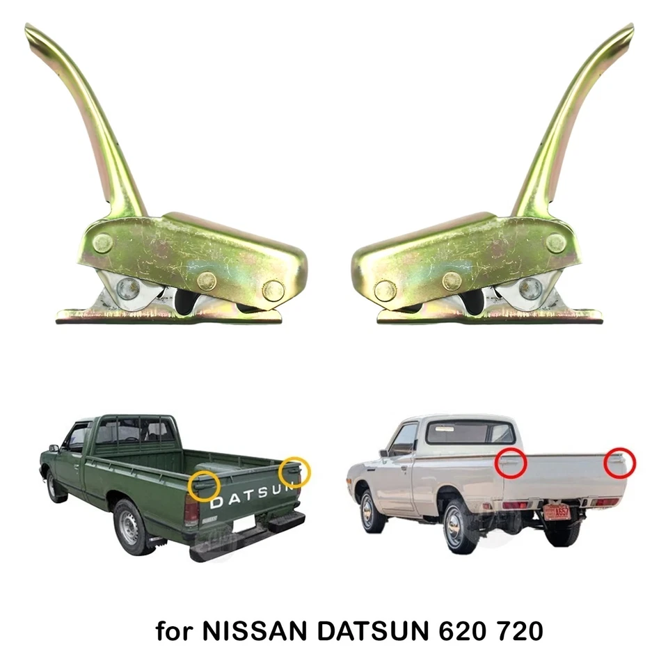 Tailgate Handle Latch Set Left & Right for Nissan Datsun 620 720 Pickup Truck Foto 3 de 4