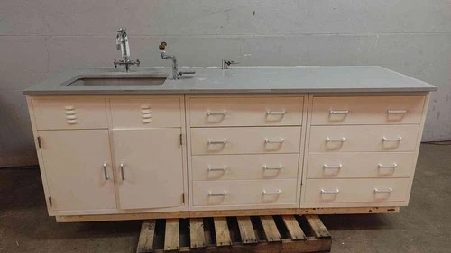 7'9" Duralab Sink & Cabinets Combo Drawers Faucet Eyewash Metal Lab Bench