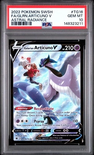 PSA 10 GALARIAN ARTICUNO V TG16/TG30 FULL ART ASTRAL RADIANCE 😍