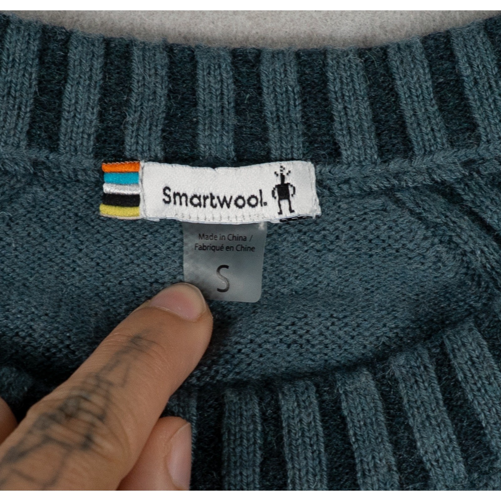 Smartwool Womens Merino Wool Blend Ribbed Tunic Sweater Teal Blue Small image 2