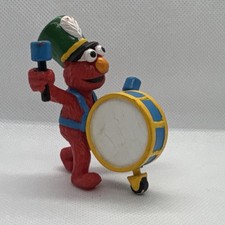 Sesame Street Elmo Marching Band Drum Figurine Plastic Collectible
