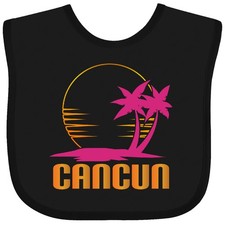 Inktastic Cancun Mexico Sunset Baby Bib Apparel Souvenir Cruise Clothing Infant
