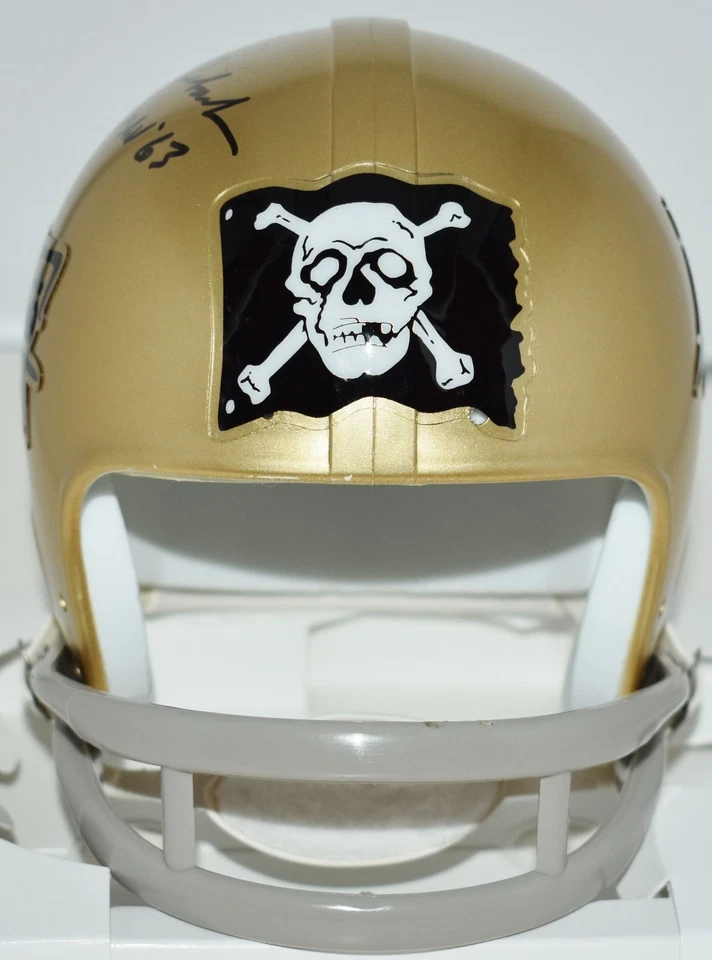 ROGER STAUBACH AUTOGRAPHED NAVY JOLLY ROGER 2 BAR TB MINI HELMET HEISMAN 63 JSA - Image 4 of 4