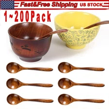 Wood Spoon Bamboo Kitchen Utensil Cooking Utensil Tool Soup Teaspoon Catering