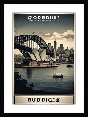 Moderner Hafen von Sydney gerahmtes Wandbild Poster Leinwanddruck Bild