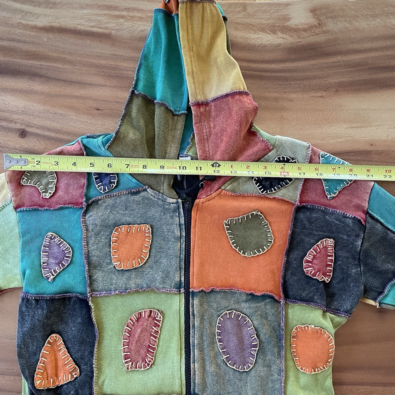 Unbranded Patchwork Boho Hoodie Jacket Cotton Fes… - image 9