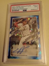 2021 Topps Chrome Sapphire Cristian Pache AUTOGRAPH #RA-CP Graded PSA 9 MINT