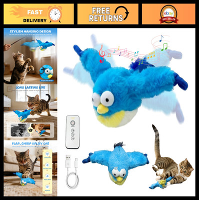 Interactive Rechargeable Chirping Bird Cat Toy - Motion Sensor Sparrow for Indoo
