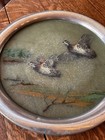 Vintage Kirk Stieff Pewter Serving Tray Quail Hunting Wildlife Barware Cabin — photo 2