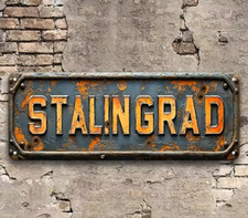NEW 4"x16" 2D Vintage Stalingrad WW2 Decorative Stainless Steel Novelty Sign