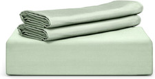 Luxurious King Size Bamboo Viscose Duvet Cover Set in Sage Green, 3 Pieces