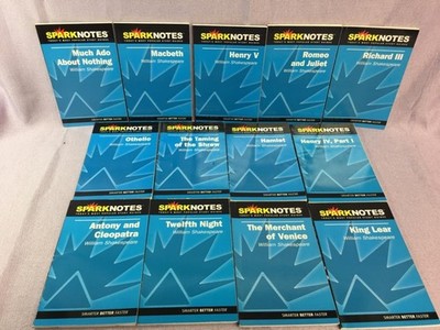 Lot of 13 ALL SHAKESPEARE Sparknotes Study Guides;Richard III,Macbeth,Henry V...