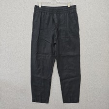 Athleta Pants Women's Retreat Linen Sz M Black High-Rise Taper Relax Boho Beach