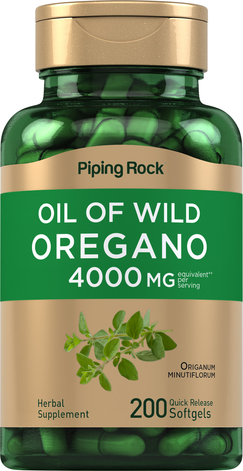 Capsules | 200 Softgel Pills | 4000mg | Non-gmo | By Piping Rock