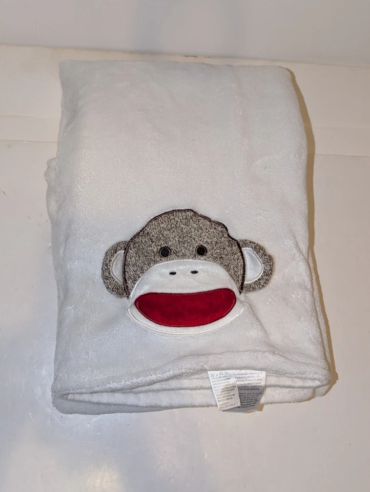 Baby Starters Calcetín Mono Marfil Felpa Suave Polar Manta 30x40 Foto 2 de 4