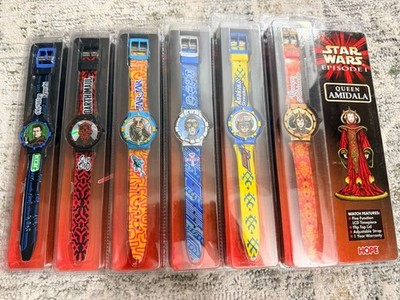 Hope Star Wars Episode 1 Watches Jar Jar Amidala C-3PO Anakin Obi-Wan Maul 6 Set