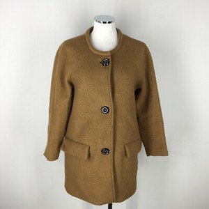 collarless camel coat