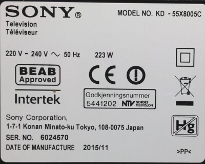 CARTE ALIMENTATION SONY APS-385 POUR KD-55X8509c 55X8505c 55S8005c 55S8505c ETC EUR 80,00 - FR