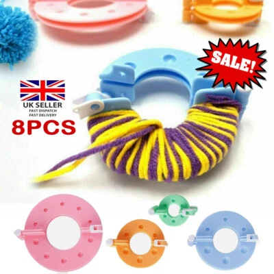 EHOMEBEST 4 Pairs Pom pom Maker Fluff Ball Weaver Needle Bobble Craft DIY Tool NEW