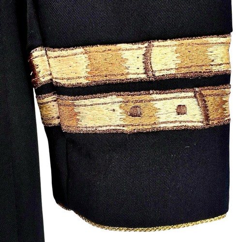 Vintage Privata Leopard Embroidered Blazer Jacket Sz 8 100% Wool Gold Accents - Picture 7 of 15
