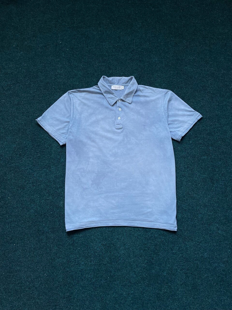 SAINT LAURENT Polo Yves Saint Lauren YSL uomo blu maculato vintage taglia:XXL rara