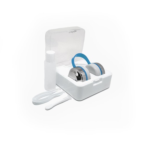Kopfhöher Design Aufbewahrungsbox Kontaktlinsen Silber Blau Coole Linsenbox Box - Bild 3 von 5