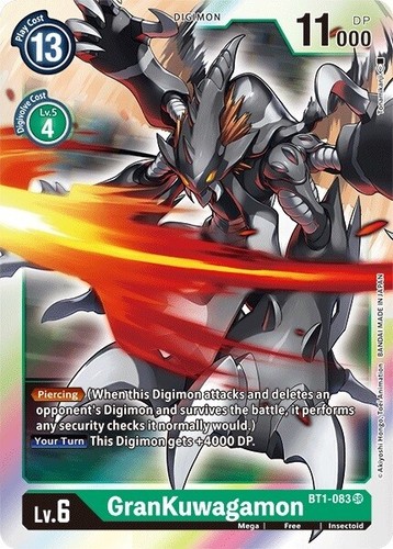 Digimon GranKuwagamon - BT1-083 - SR Near Mint