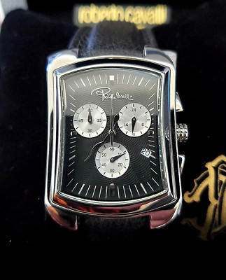 AUTHENTIC ROBERTO CAVALLI Black Dial Designer Mens Watch New