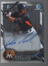 JOHN NORWOOD   2016 BOWMAN CHROME PROSPECTS AUTO CARD #CPA-JN