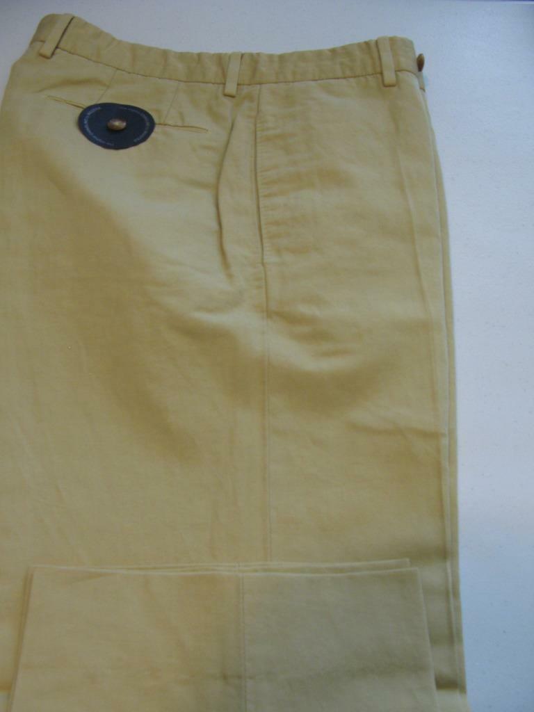 (T154) NWT INCOTEX ULTRA SOFT COTTON & LINEN goldEN BEIGE FLAT PANTS - 32 X 31 (T154) NWT INCOTEX ULTRA SOFT COTTON & LINEN goldEN BEIGE FLAT PANTS - 32 X 31