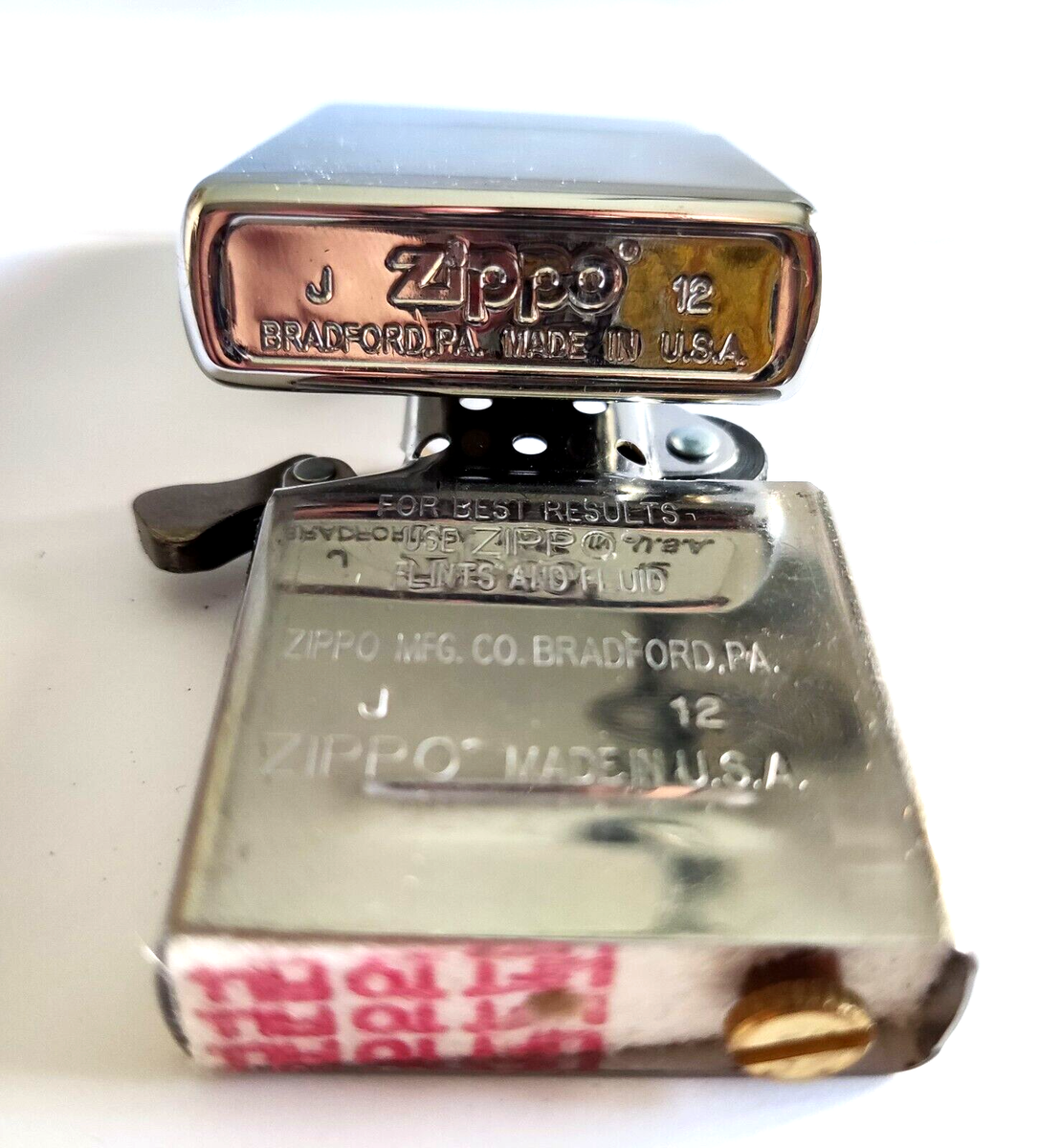 Vintage Authentic Zippo Lighter USA Bradford PA J 12 Genuine