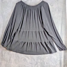 NWT Women's long sleeve wrap top Wonderly PL Black $52.50 MSRP